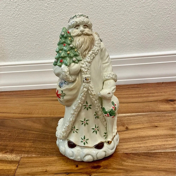 Vintage Palm Tree 2000 Santa Clause Music Figurine We Wish You A Merry Christmas - Picture 5 of 9